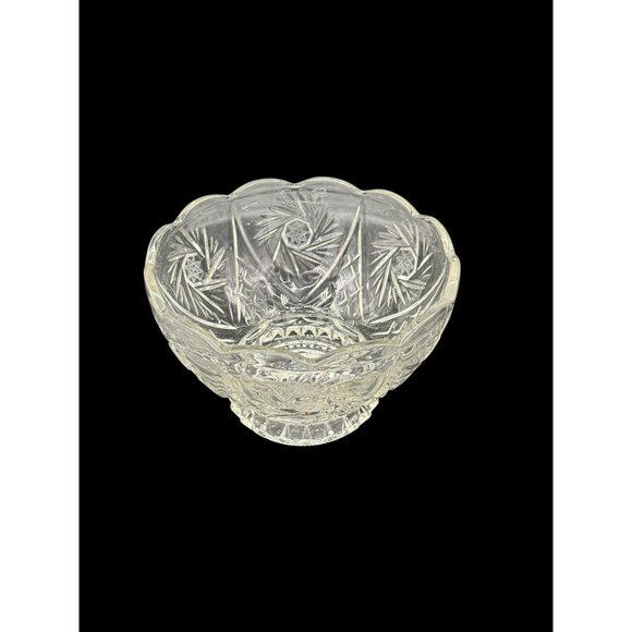 Vtg Crystal Clear Industries Pinwheel Star Hand Cut Lead Crystal Serving Bowl 7. - Picture 6 of 10
